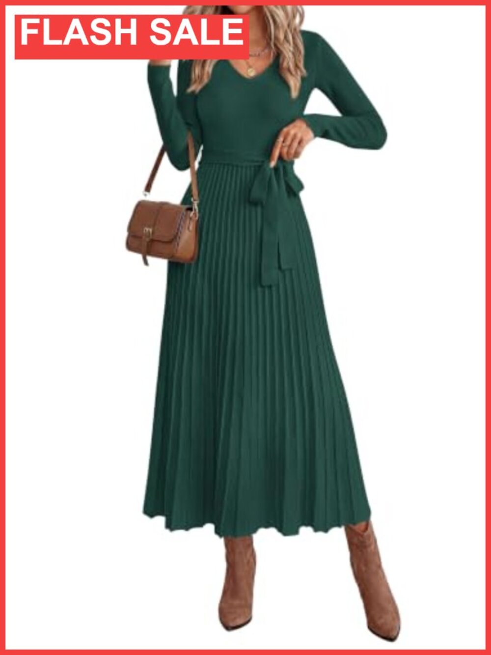 Womens Maxi Sweater Dress Long Sleeve Knit A-Line Bow Fall Winter